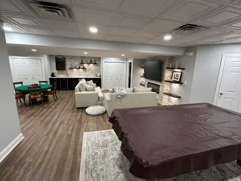Finished basement family room