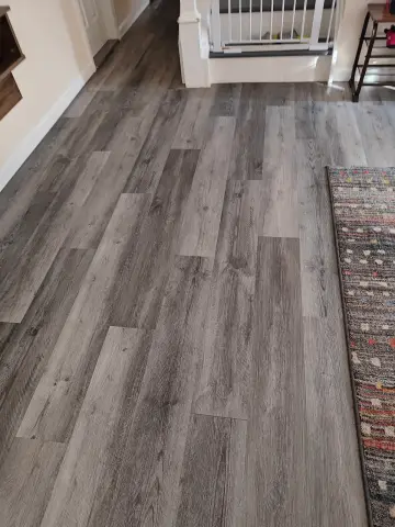 Gray vinyl plank flooring
