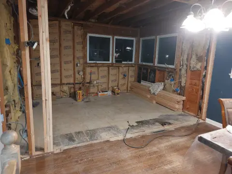 Kitchen gutted before the remodel